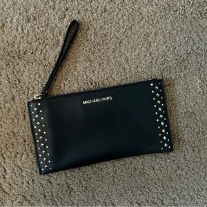 Michael Kors Black & Gold Studded Wristlet
